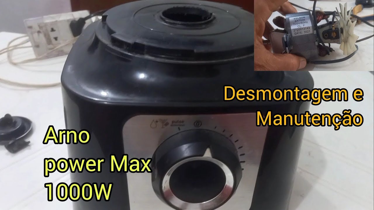 liquidificador arno power max 1000W_desmontagem_troca do arraste_verificação das escovas_mod LN55