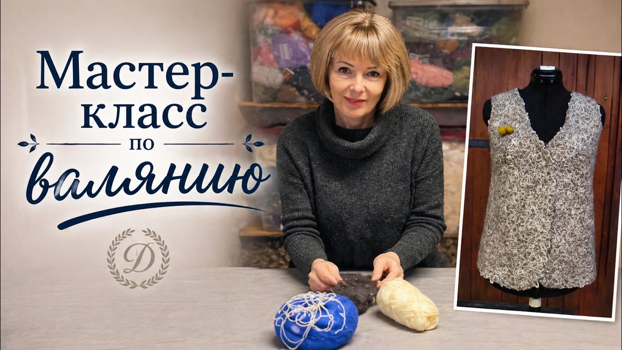 Как привалять много акриловой пряжи к шерсти