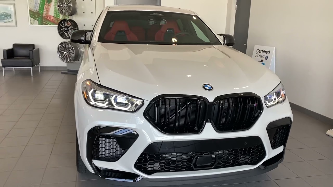 2021 BMW X6 M Competition Mineral White with Shakir Orange interior