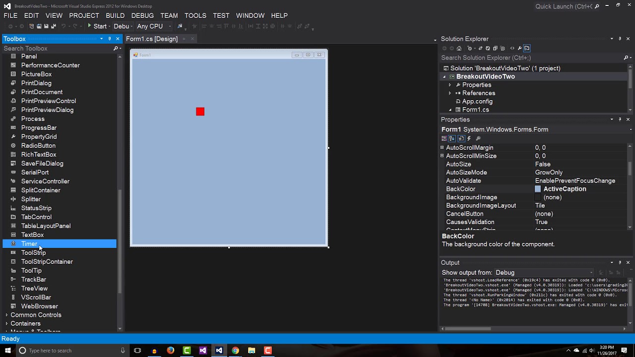 C# programming: Breakout