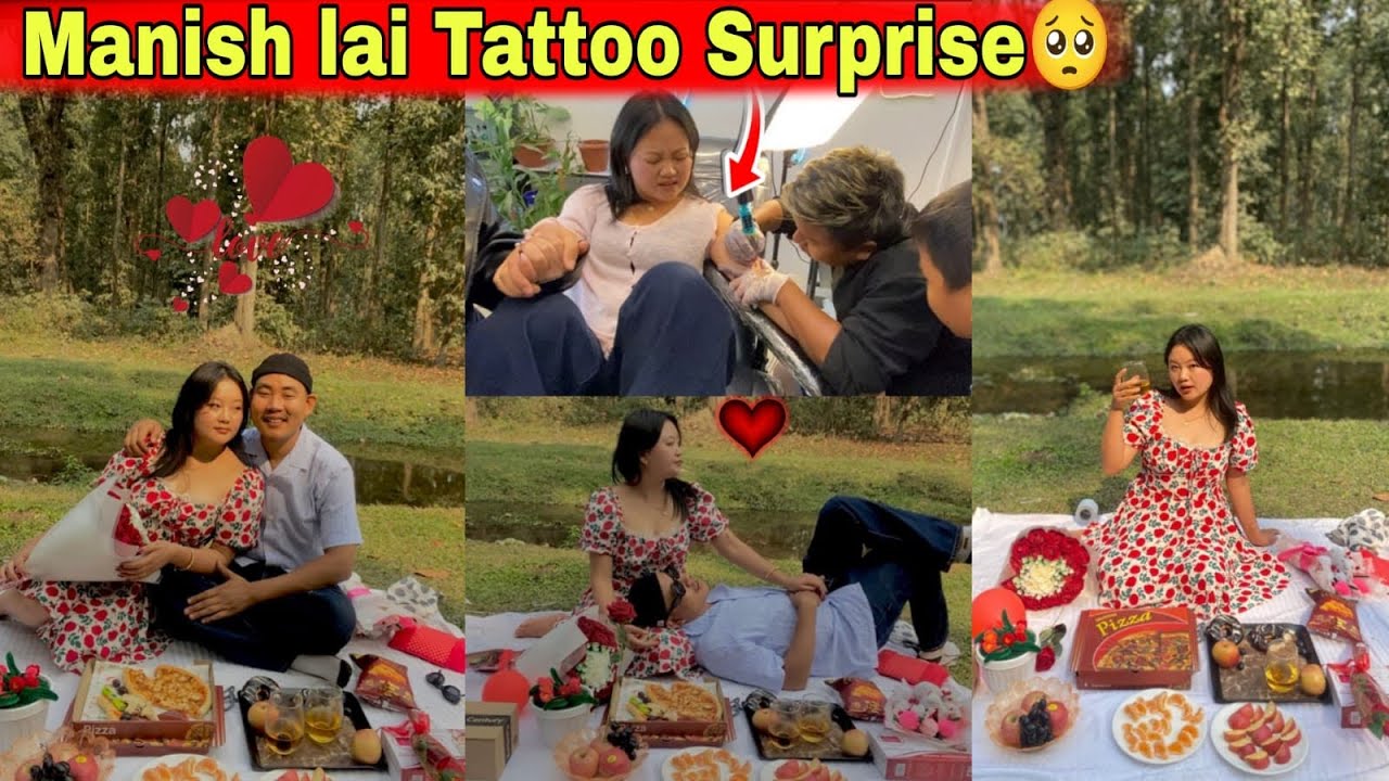 Valentine Day ❤️special ma Manish lai Surprise Tattoo🥹🤭