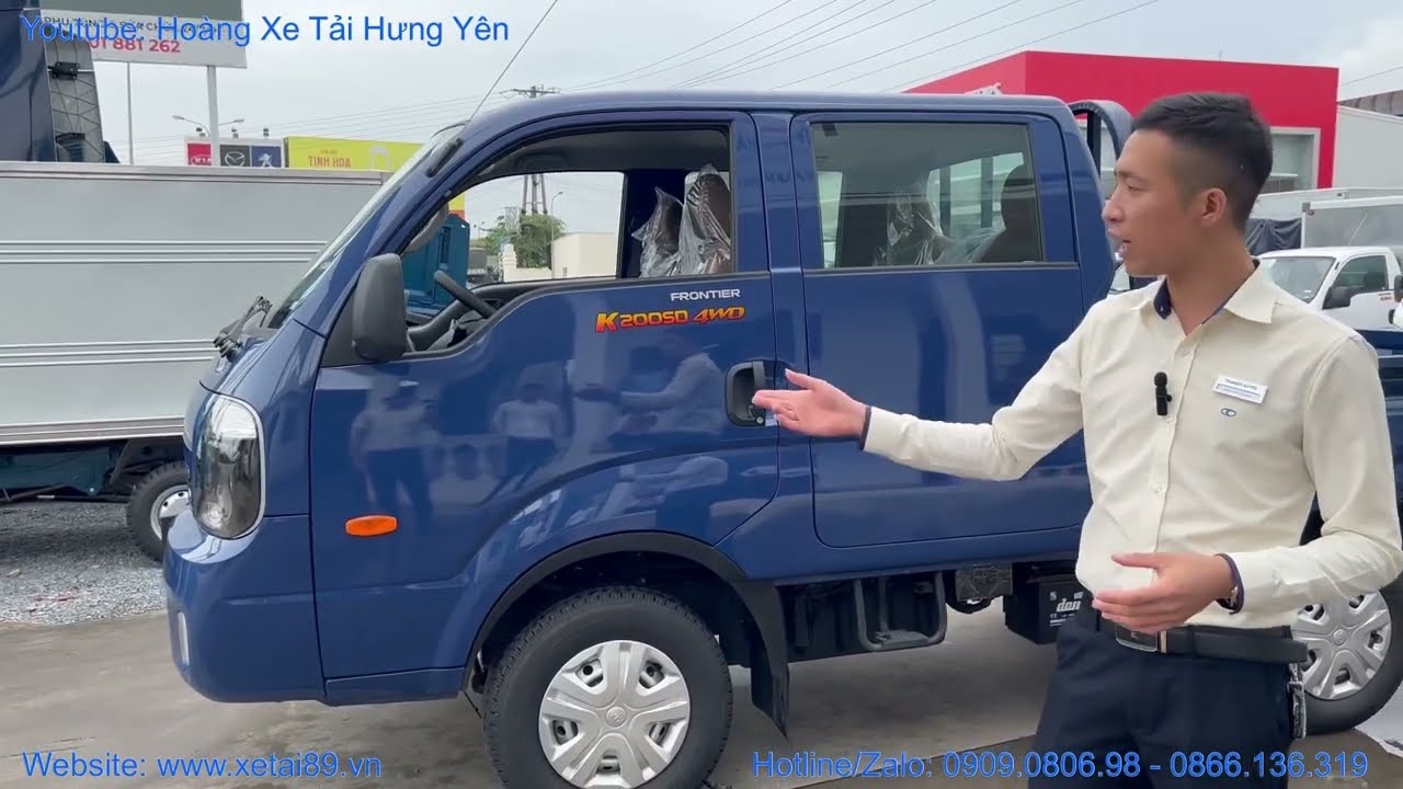 Xe Tải KIA Cabin Kép 6 Chỗ Ngồi KIA K200SD-4WD Cabin Đôi Thùng Lửng | Xe Tải 2 Cầu