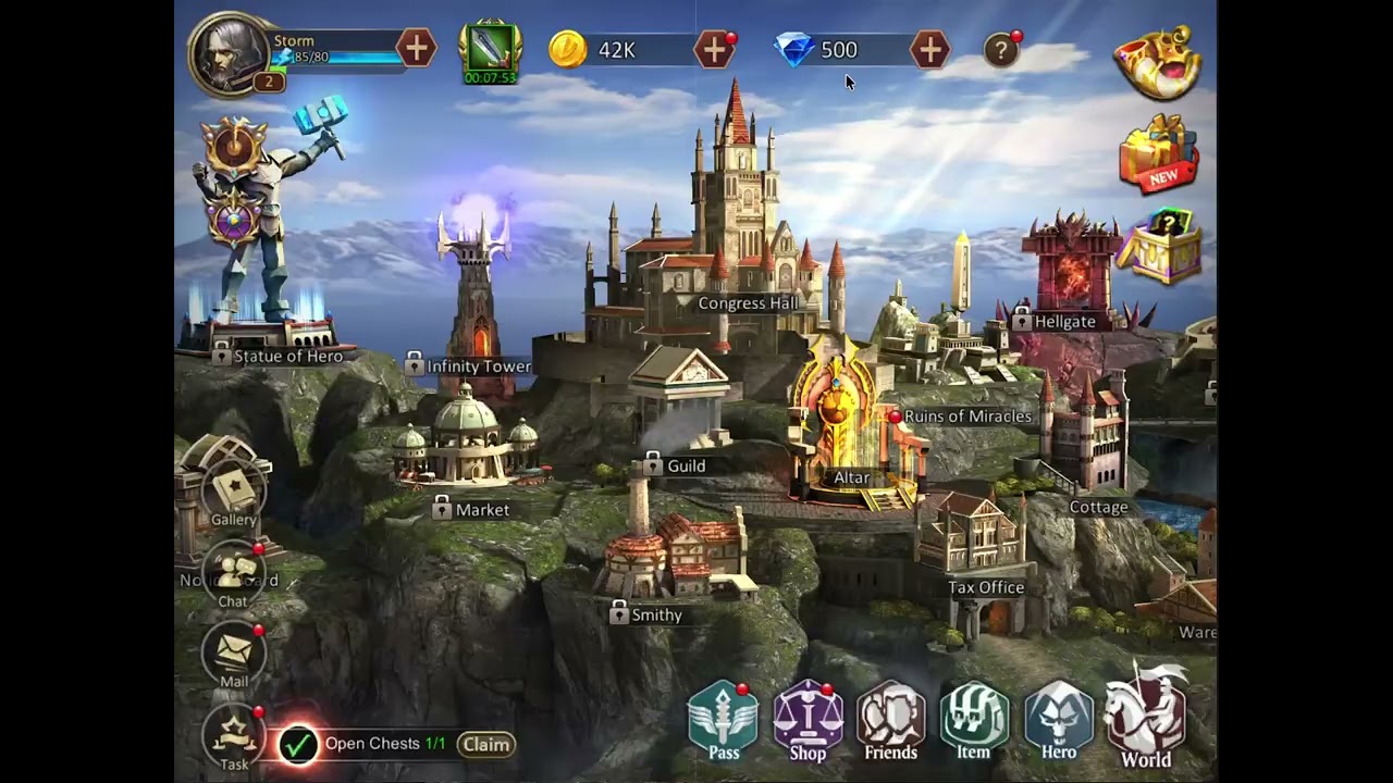 Dungeon and Heroes: Day 1, Hidden Treasure of 4000 Diamonds, Daily Tasks, And First Bloody Battle