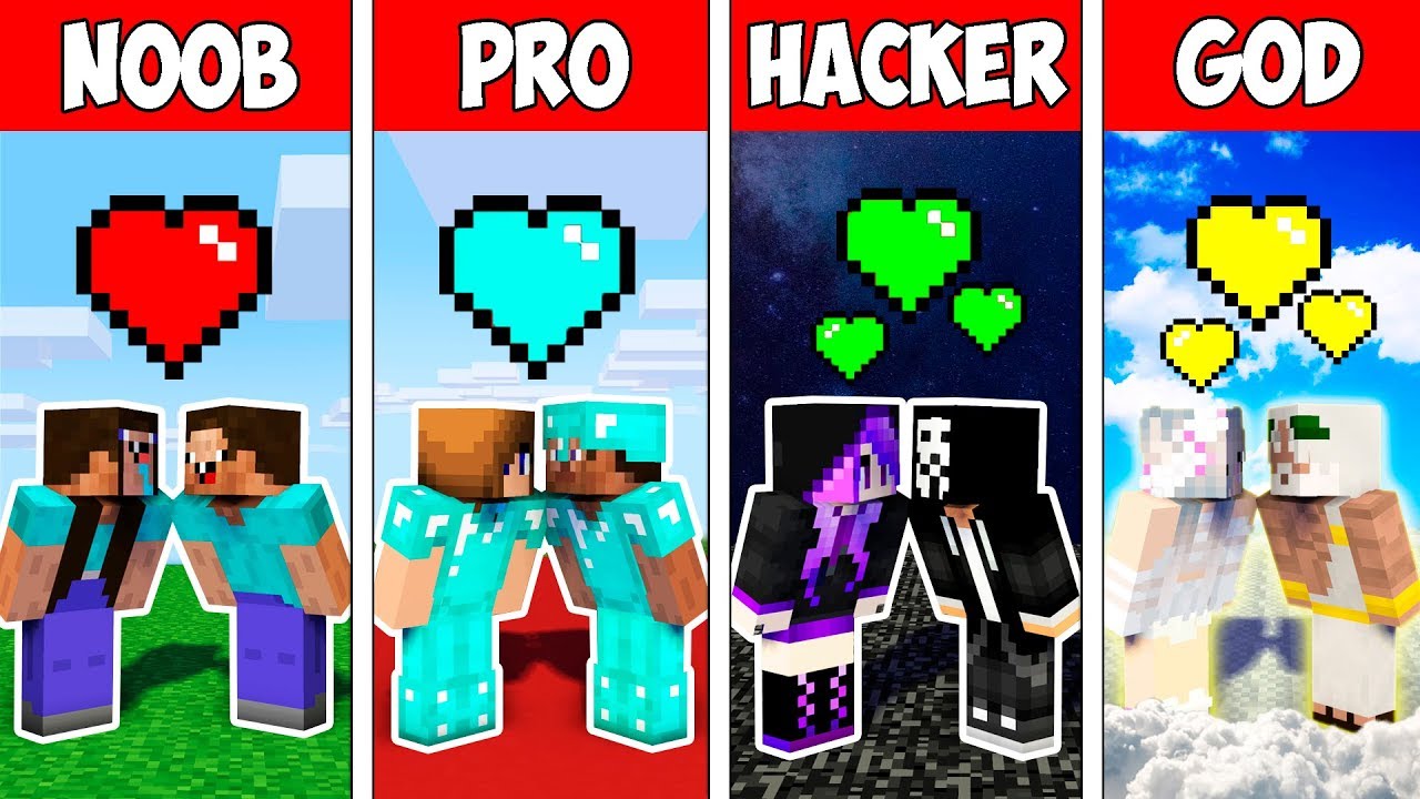 Minecraft NOOB vs PRO vs HACKER vs GOD : LOVE STORY in Minecraft Animation
