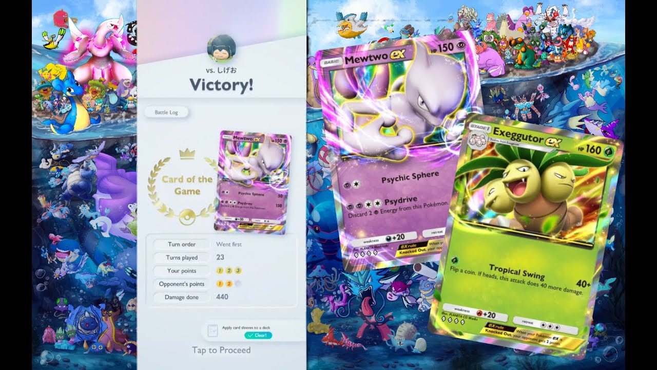 First Online Game And Most Insane Comeback! | Mewtwo EX Exeggutor EX | Pokemon TCG Pocket