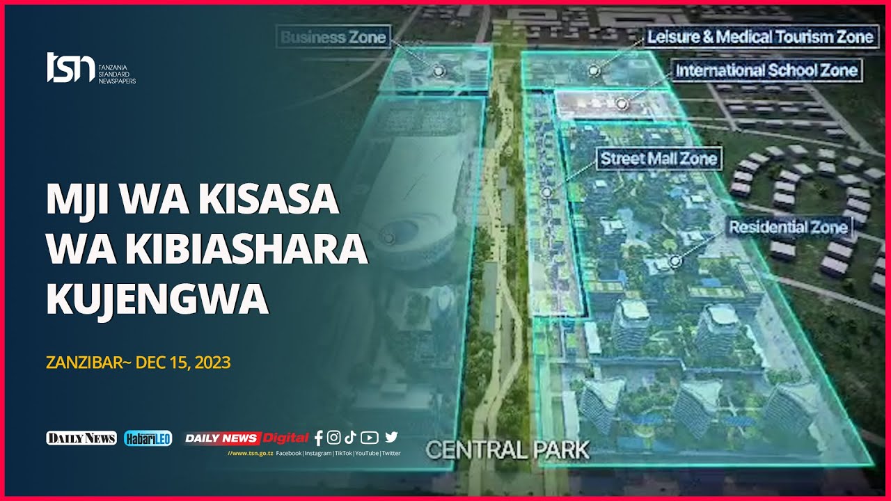 RAIS MWINYI AMEKABIDHIWA RAMANI YA UJENZI WA MJI WA KISASA WA KIBIASHARA