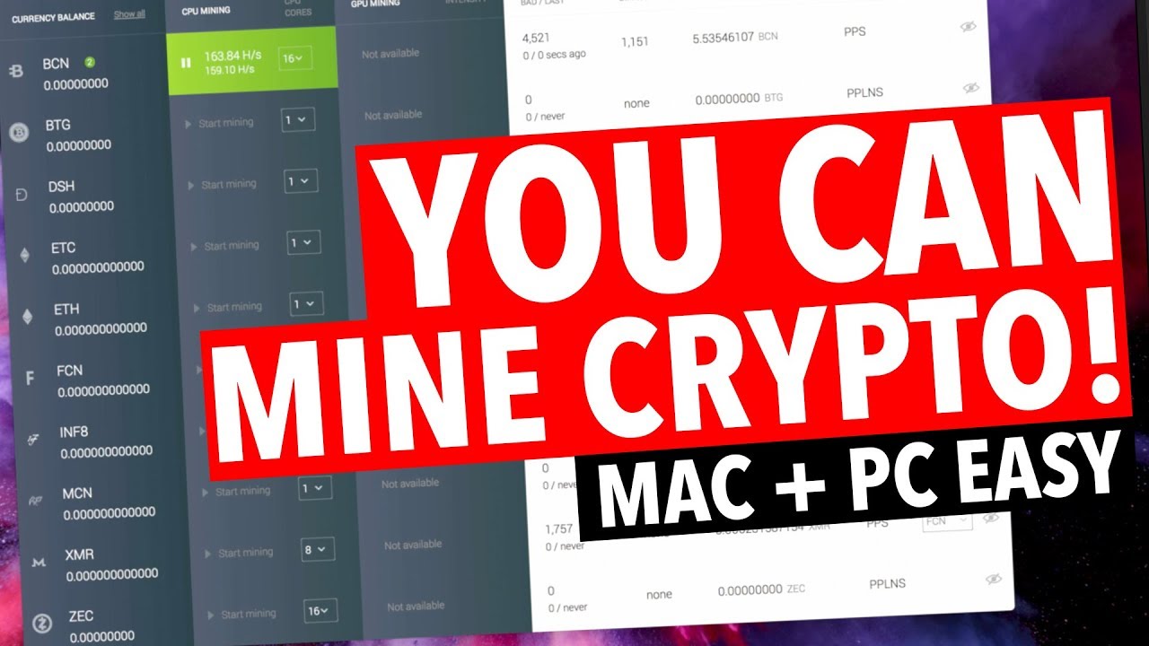 MINE CRYPTO COINS WITH ANY COMPUTER! EASY SETUP!