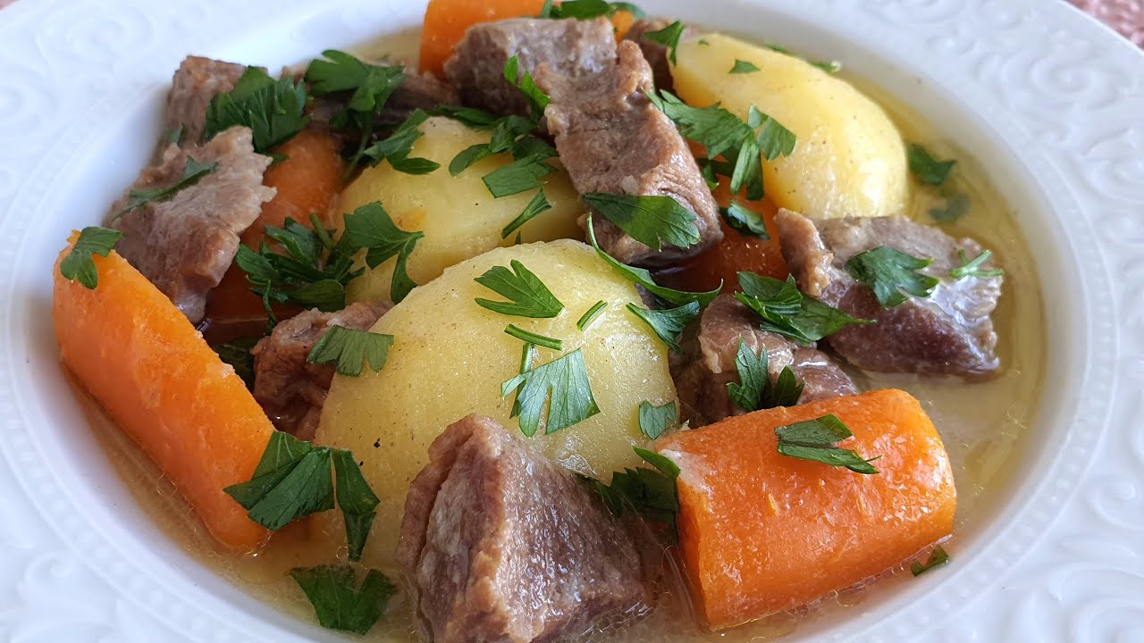 Рецепт тушения мяса с овощами в скороварке