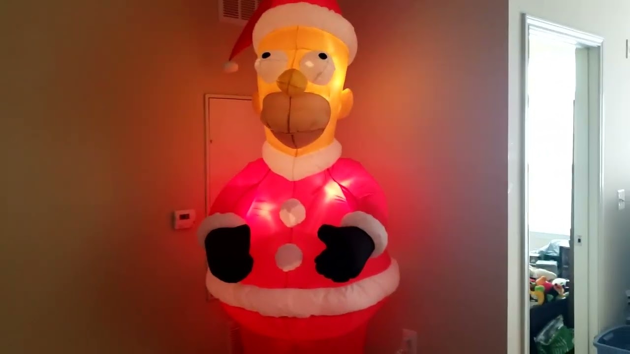 Gemmy Airblown Inflatable Santa Homer Simpson (The Simpsons)