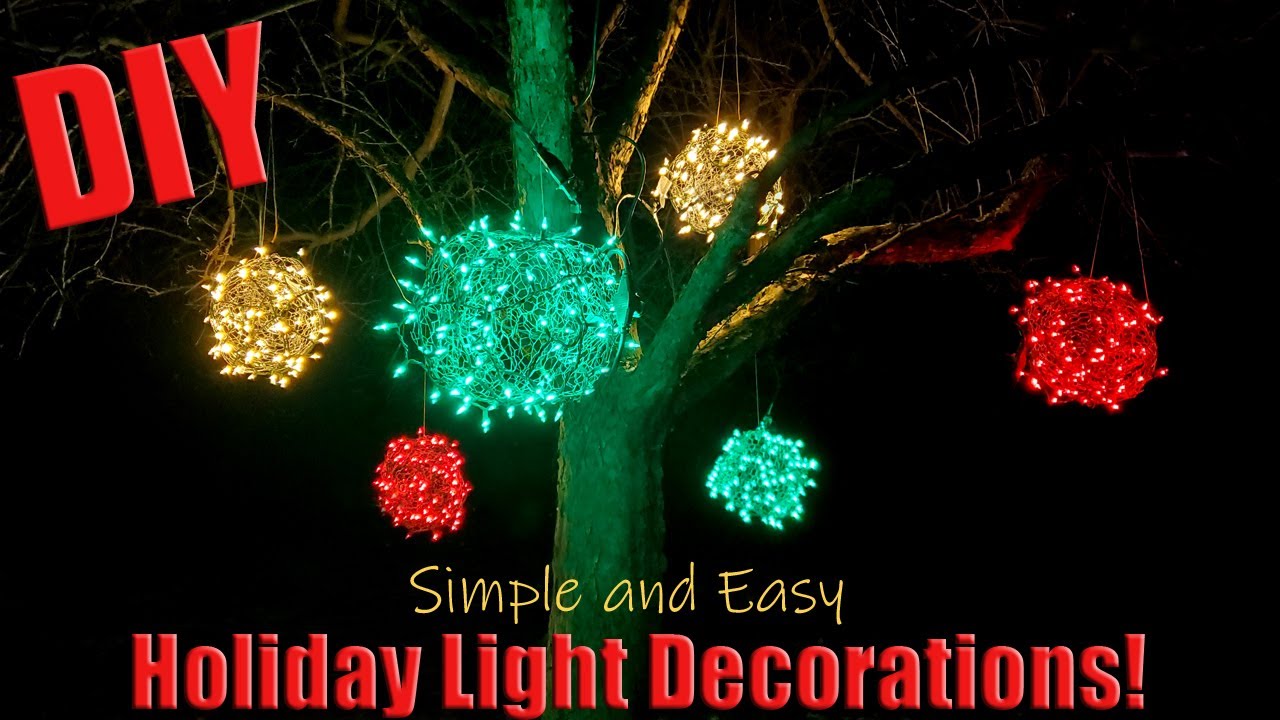 DIY Easy Holiday Light Decorations! Make Your Own Festive Light Ball Ornaments for Christmas Decor!