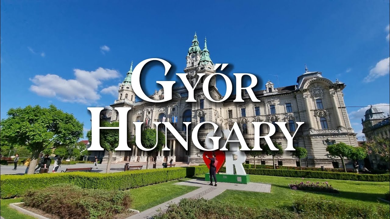 Győr Hungary - Peaceful walk through the city centre | 4K virtual walk