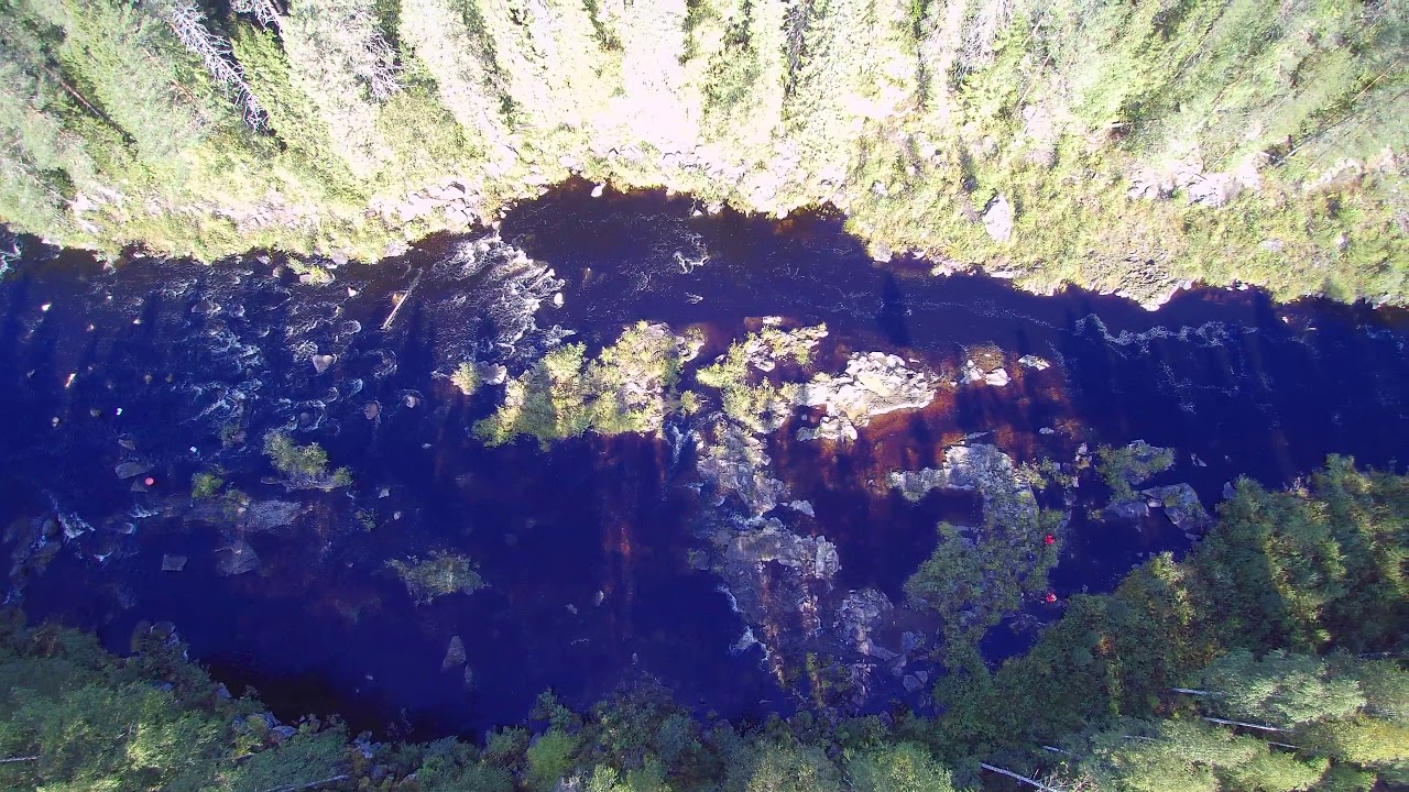 Drone-kuvaa Pamilonkoskelta kunnostusta varten
