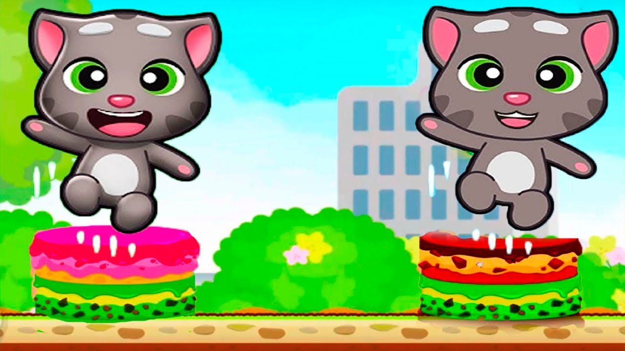 ГОВОРЯЩИЙ ТОМ минимульты ВКУСНАЯ БАШНЯ Тома #3 ДРУЗЬЯ! Игровой мультик   Talking Tom Cake Jump