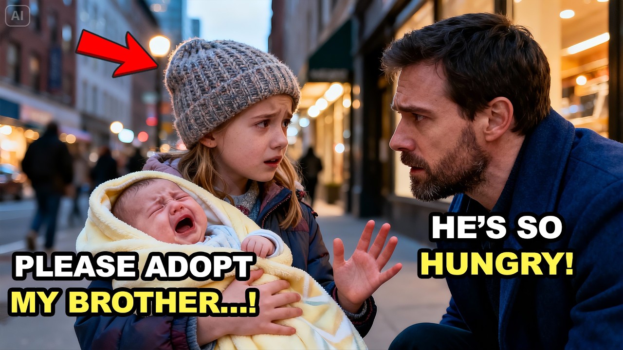 A POOR GIRL HOLDING A BABY BEGS A YOUNG BILLIONAIRE TO ADOPT HER BROTHER — THE WORLD IS STUNNED