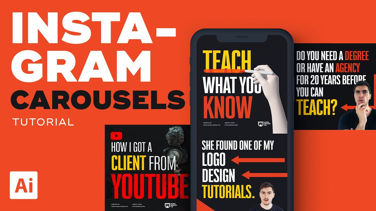 How to make INSTAGRAM CAROUSELS - Illustrator Tutorial 2020