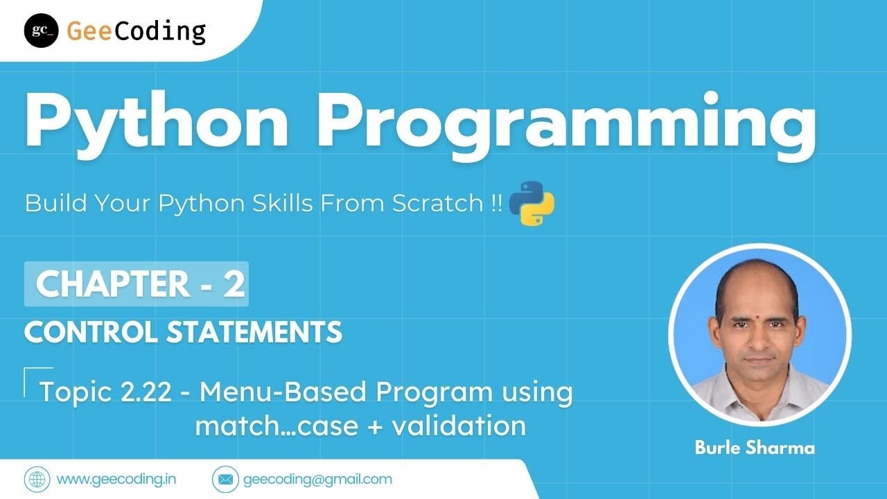 2.22 – Menu-Based Arithmetic Operations using match…case with Validation | Python – New Series