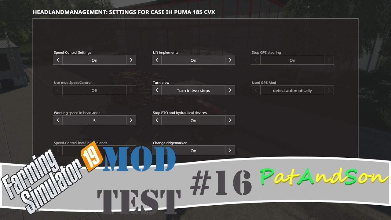 Headland Management / Zarządzanie na uwrociach. ModTest #16