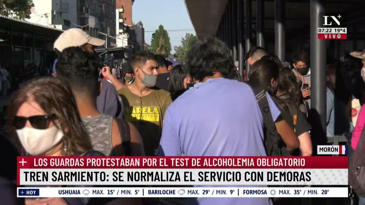Tren Sarmiento: amontonamiento por demoras de 20 minutos