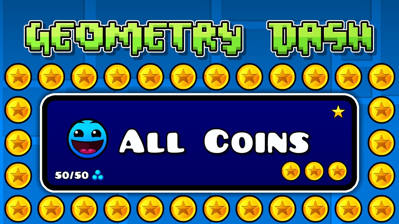 Как собрать ВСЕ секретные монеты во всех уровнях Geometry Dash