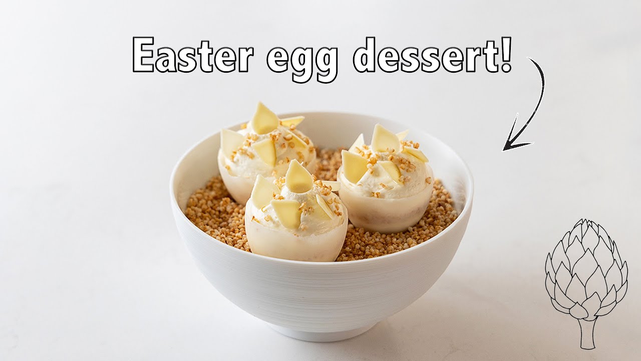 Real egg dessert! Passionfruit & white chocolate | Fine dining easter pastry special
