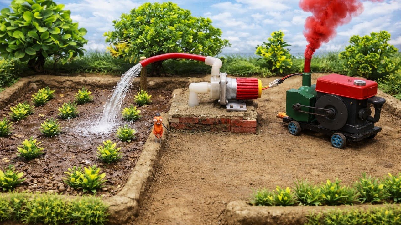 DIY Mini Farming Powered Water Pump Science Project @SojoCreator 
