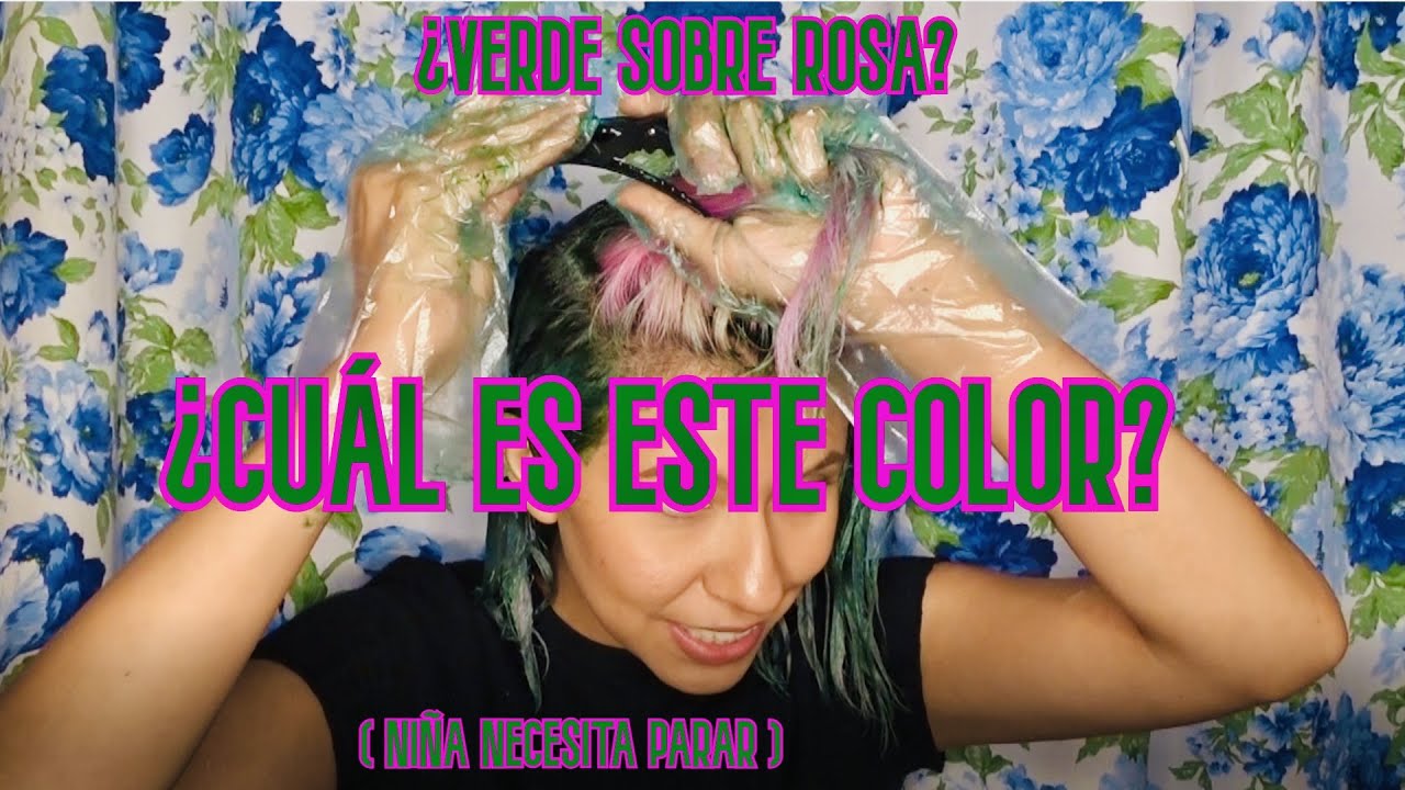 ME PINTO EL CABELLO VERDE / VERDE SOBRE ROSA :0 TINTE STRAWBERRYLEOPARD