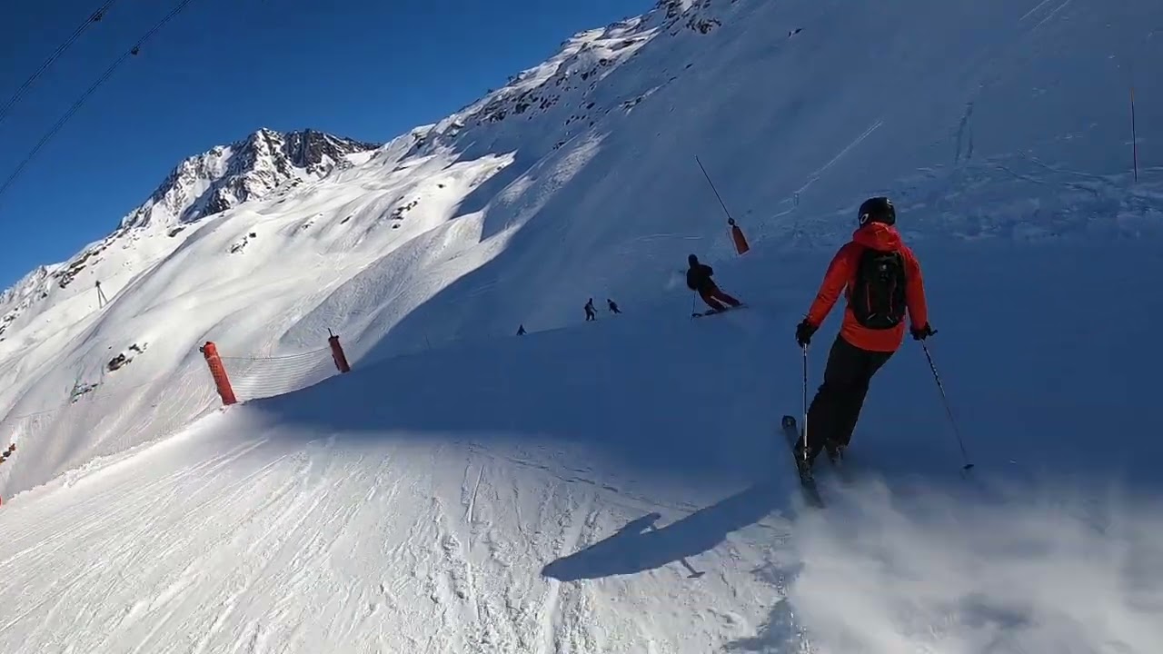 Top of Val Thorens / Orelle Col de l'audzin Red Fast Ski to Bottom in 5 mins, 2022 [Unedited]