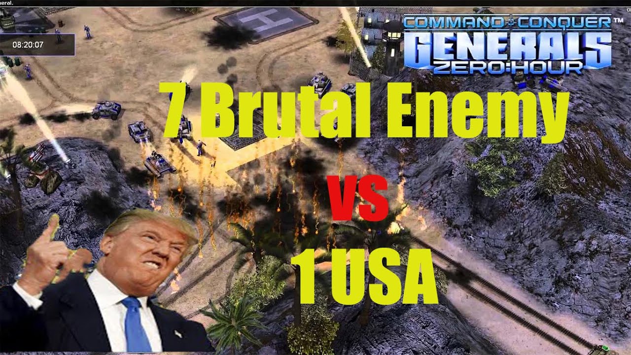 ⚔️🔥 1 Vs 7 Brutal Enemy Command & Conquer Generals Zero Hour