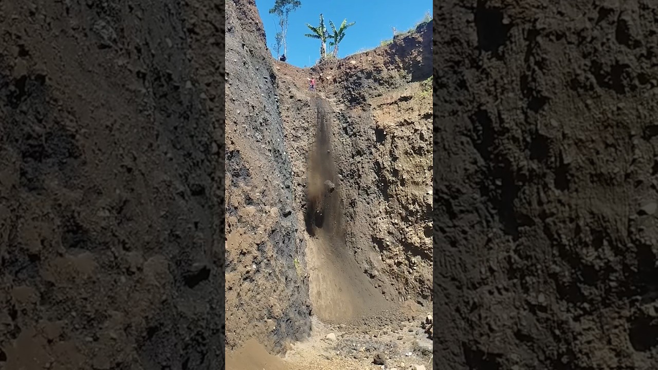 big black rock fall