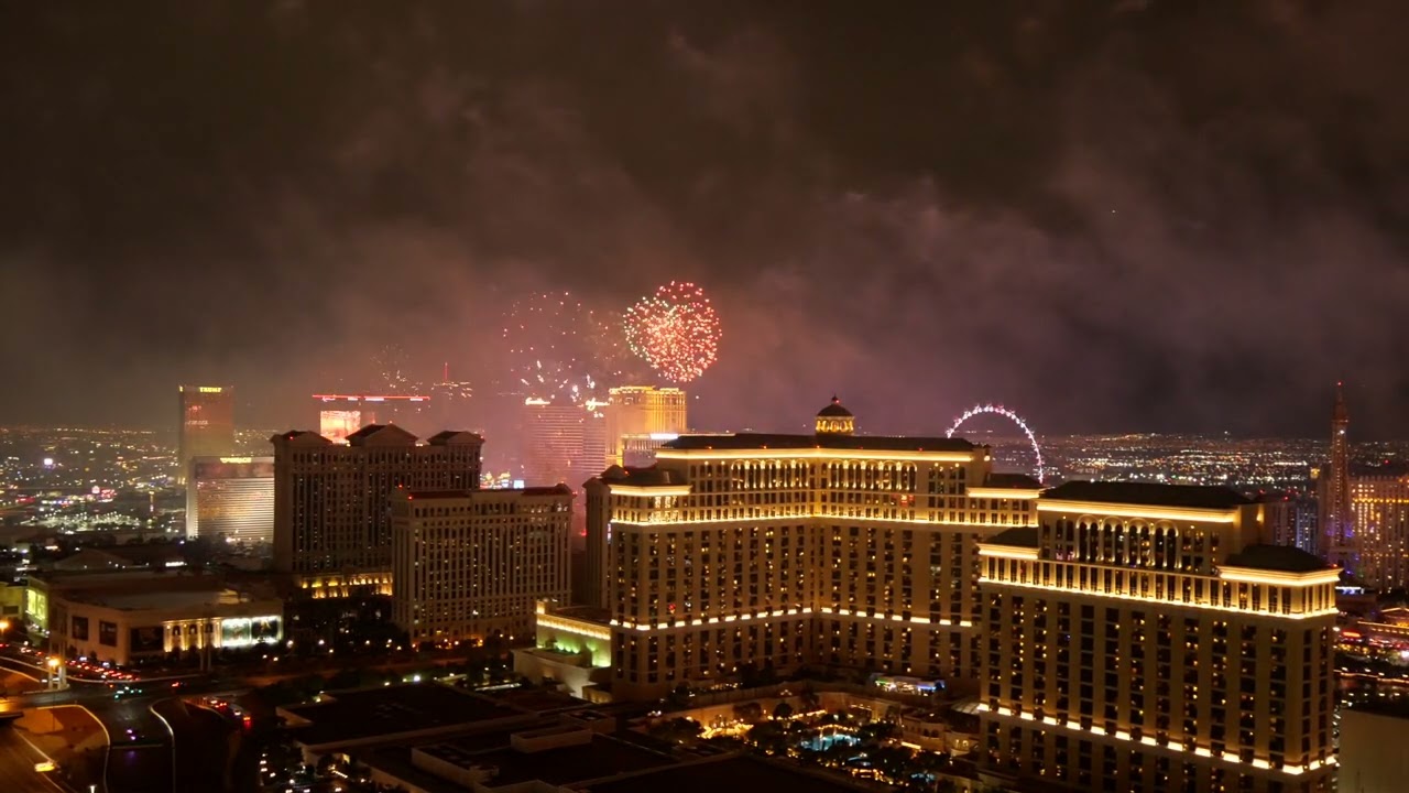 2023 Las Vegas New Year Fireworks Show in 4K