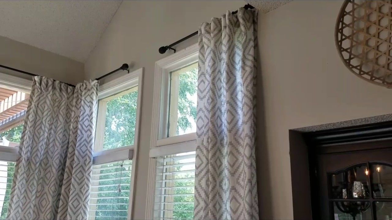 DIY/ HOW TO HANG AND EMBELLISH DROP CLOTH / STORE BOUGHT CURTAINS
