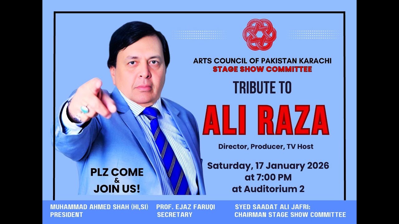 Arts Council Karachi tribute to Ali Raza | Criminals Most Wanted |Miss Ali Raza | 95PAKNEWS