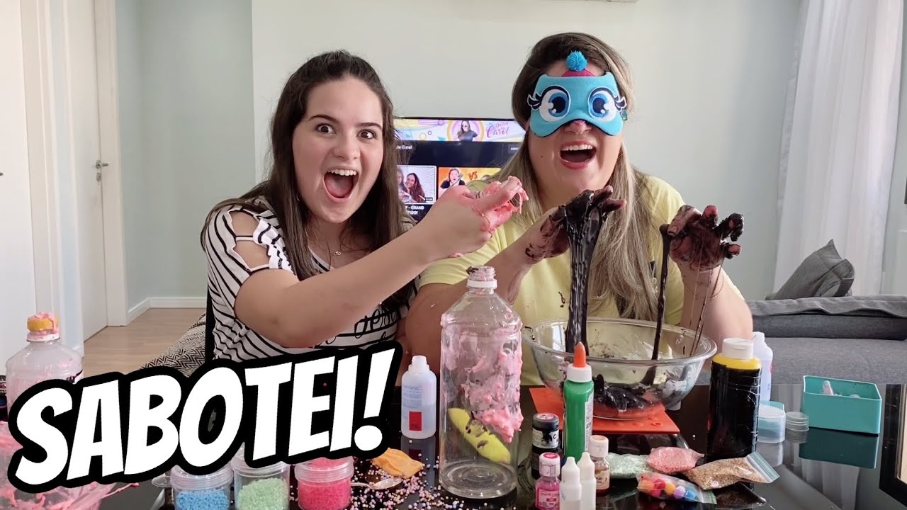 SLIME DE OLHOS VENDADOS! ELA FEZ A PIOR SLIME KKKK