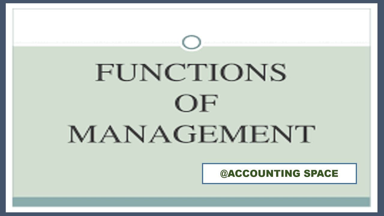 COST AND MANAGEMENT ACCOUNTING N5 MODULE 1 MANAGEMENT FUNCTIONS