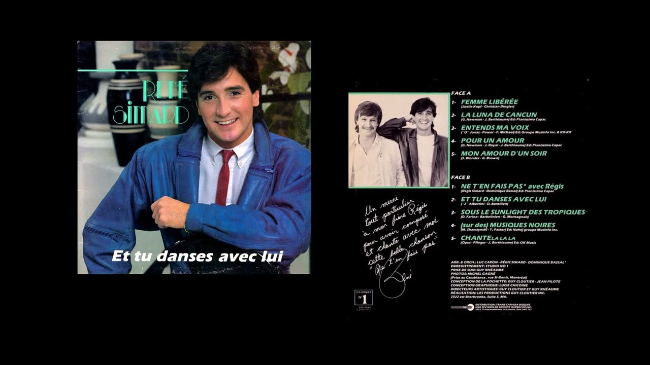 René Simard - ( Sur des ) Musiques noires  -  album :  Et tu danses avec lui    1985