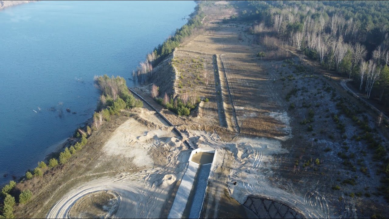 Klinger See 18.01.2025 - Bau des Zulaufgrabens für die Flutung aus der Tranitz