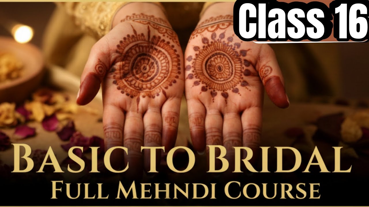 Basic To Bridal Full Mehndi Course || Class 16 Arabic Shapes || Free mehndi classes 🌿😍