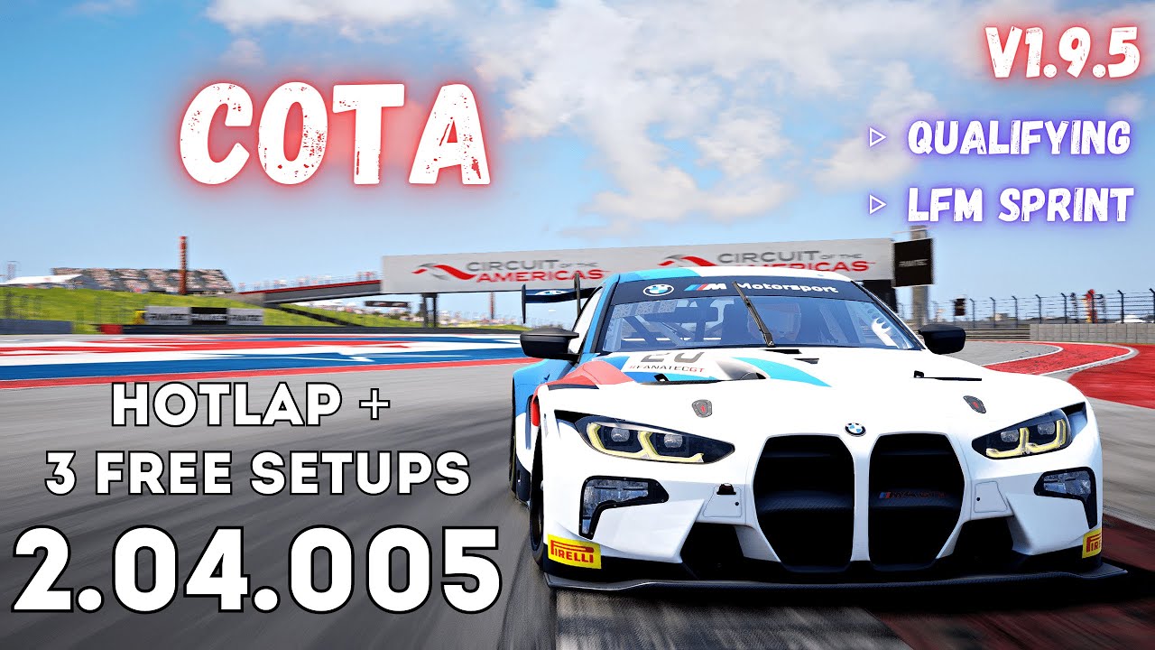 BMW M4 GT3 | COTA 2.04.0 | HOTLAP + FREE SETUP | ACC v1.9