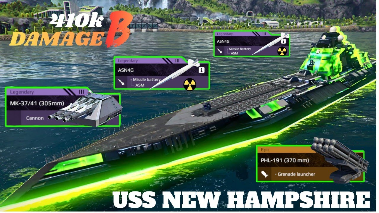 USS NEW HAMPSHIRE - 5x- ASN4G 🔥 Most Burtal battleship ☠️- modern warships 