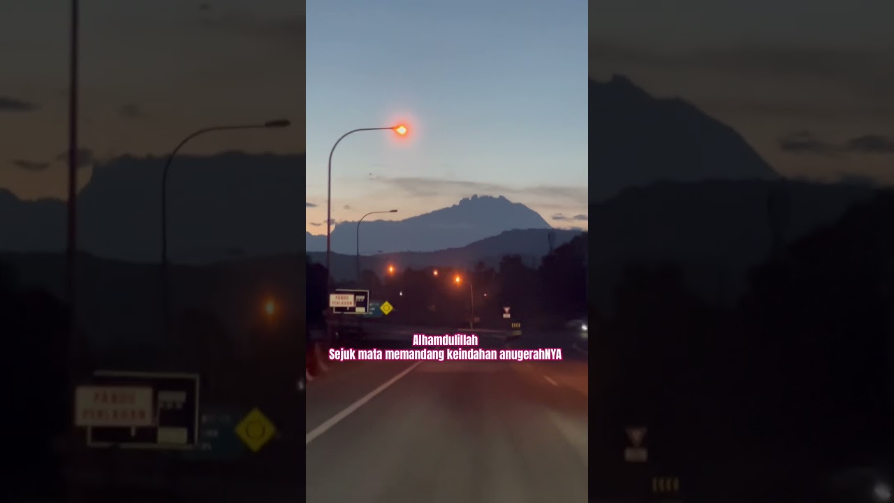Pemandangan gunung waktu subuh semasa perjalanan ke tamu Tuaran #gunungkinabalu