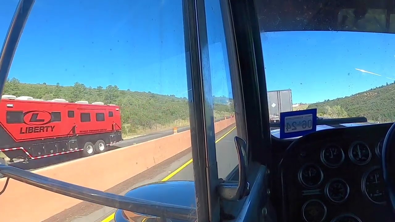 Raton Pass. 1693 Cat in a 1977 359 Peterbilt Toterhome.