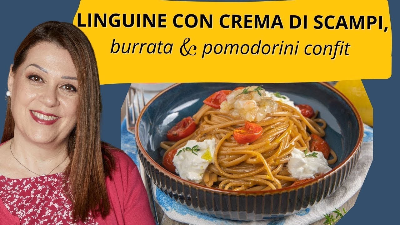 ✅ Linguine con Crema di Scampi, Burrata e Pomodorini: Ricetta Gourmet! 🍽️🔥