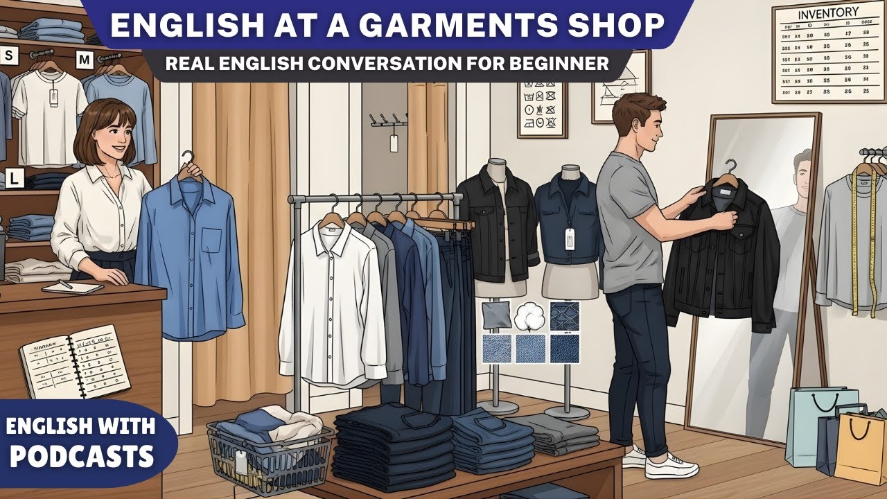 English at a Garments Shop - Real Shopping English from Basic to Advanced