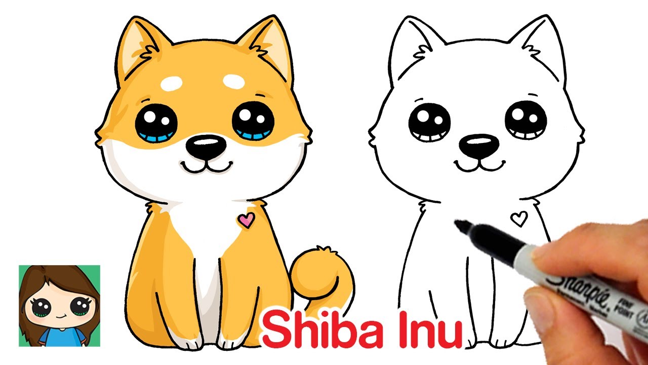 How to Draw a Puppy Dog Easy | Shiba Inu