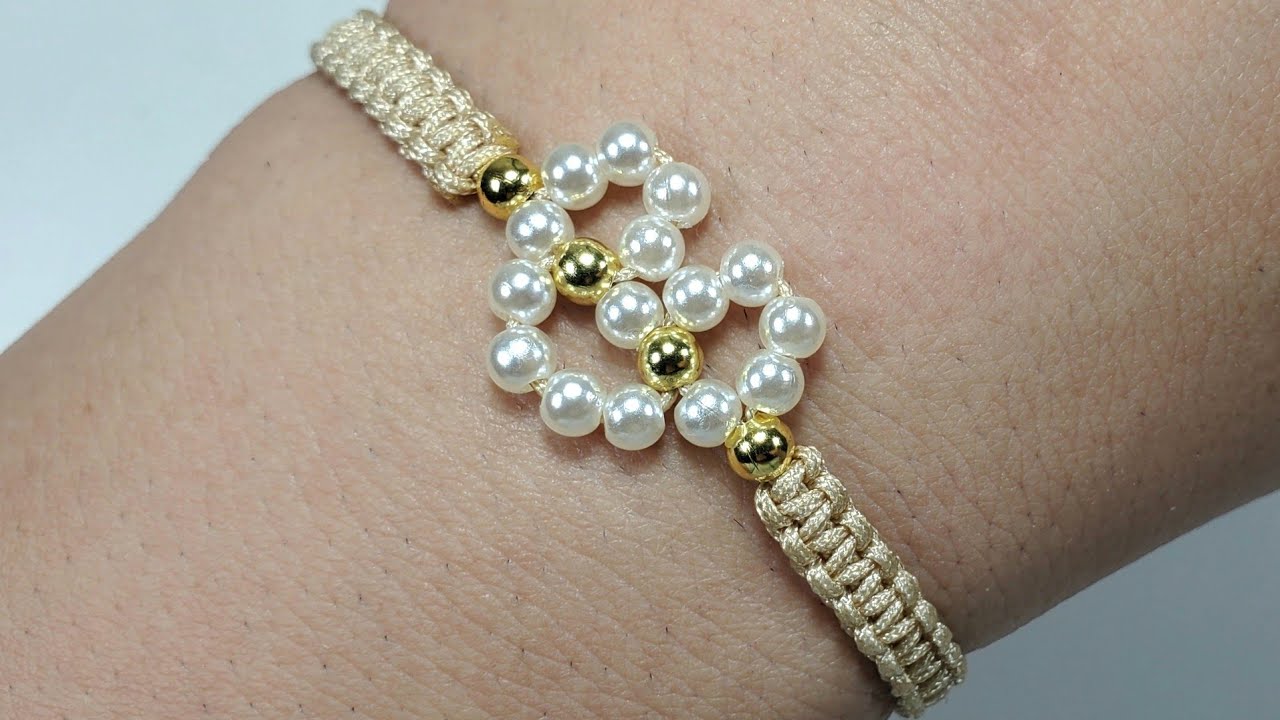 PULSERA DE CORAZON ❤️ CON HILO CHINO Y CUENTAS FACIL 👌