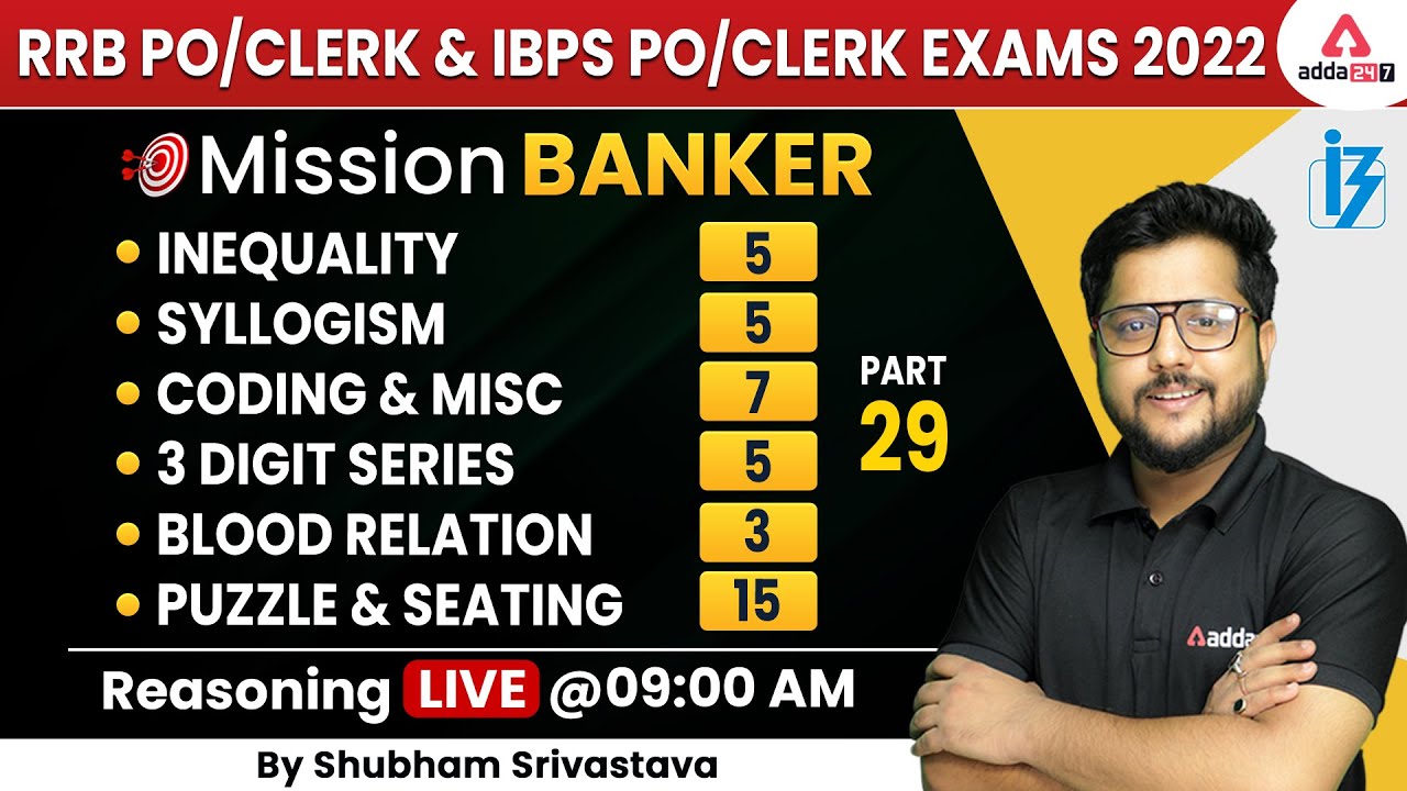 RRB PO/Clerk & IBPS PO/Clerk 2022 | Reasoning by Shubham | Inequality , Syllogism