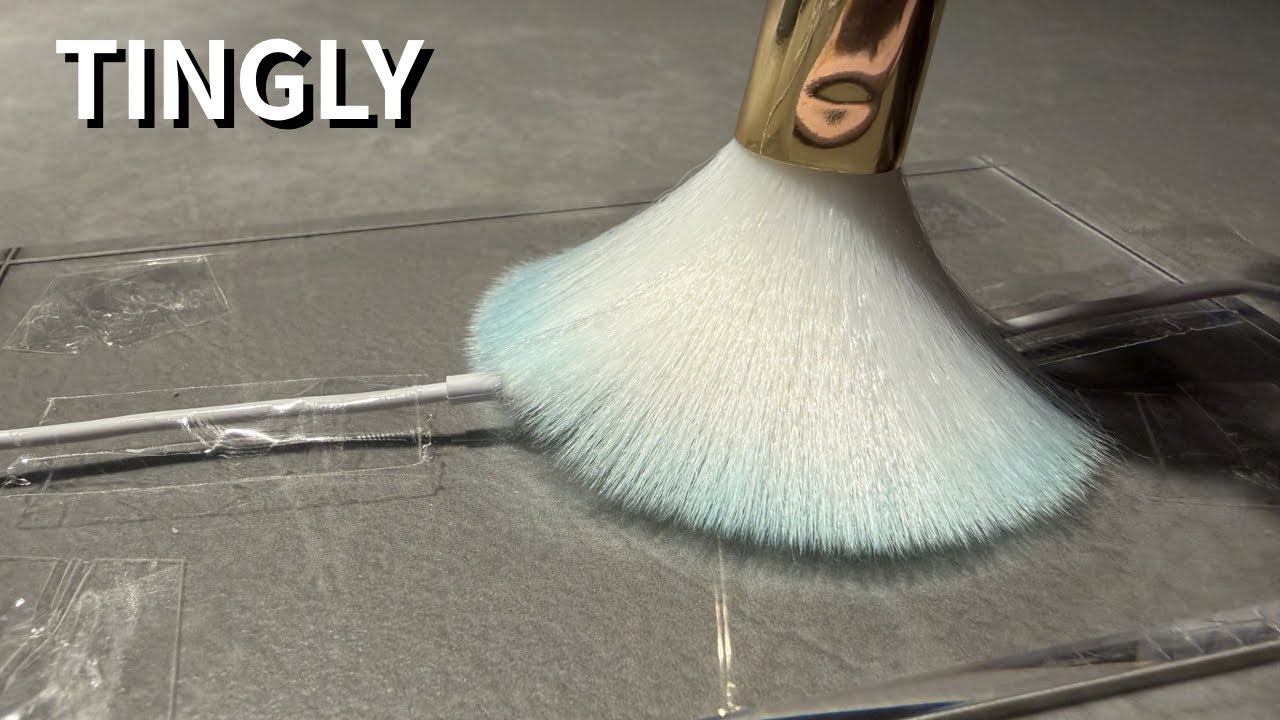Acrylic Board & Makeup Brush ASMR (Tingly Silky Sounds) | Earphone Mic