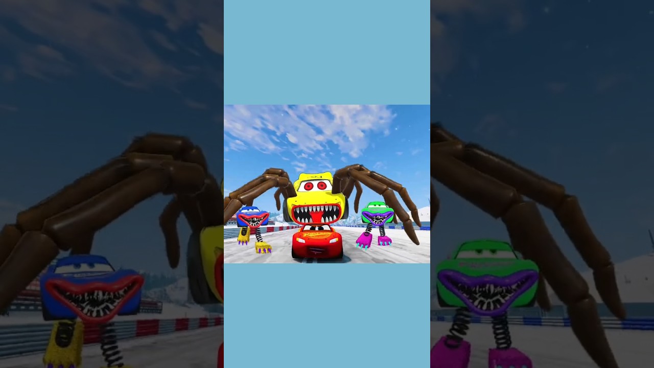 Epic Escape From The Lightning McQueen Boxy Boo Eater Spider Eater, Coffin Dance Song Cover #shorts