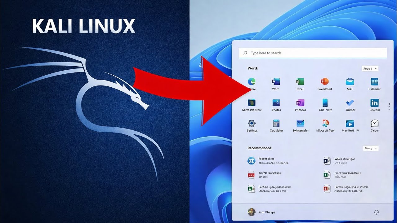 Comment passer de Kali Linux à Windows 11   | كيف الانتقال من Kali Linux إلى windows 