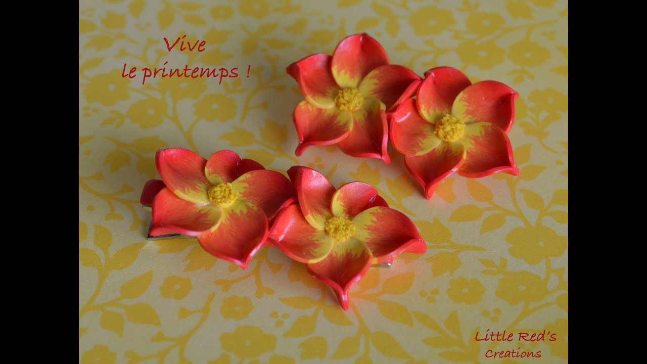 [Tuto polym&egrave;re #10] Broche et barrette fleur 3D FIMO   Partenariat Pimpomperles